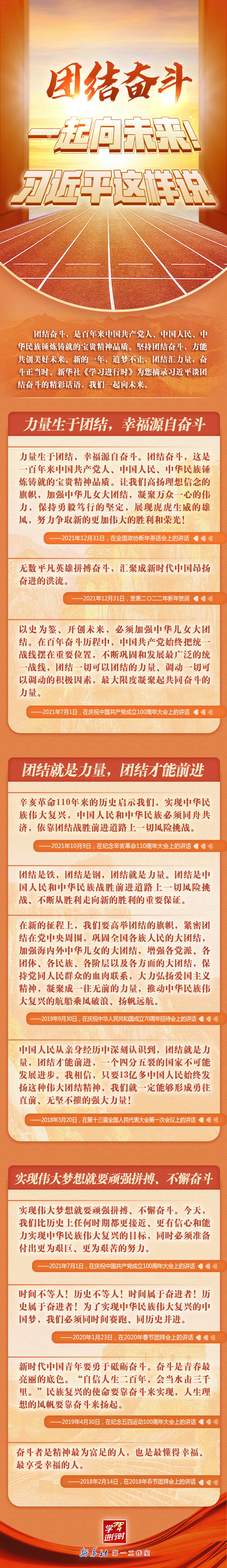 學(xué)習(xí)進(jìn)行時(shí)丨團(tuán)結(jié)奮斗，一起向未來(lái)！習(xí)近平這樣說(shuō)