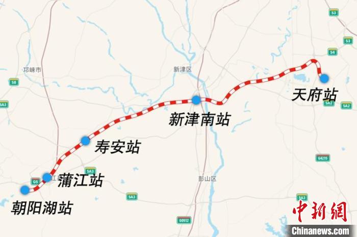 成都鐵路樞紐天府至朝陽湖段線路圖?！F集團(tuán)供圖