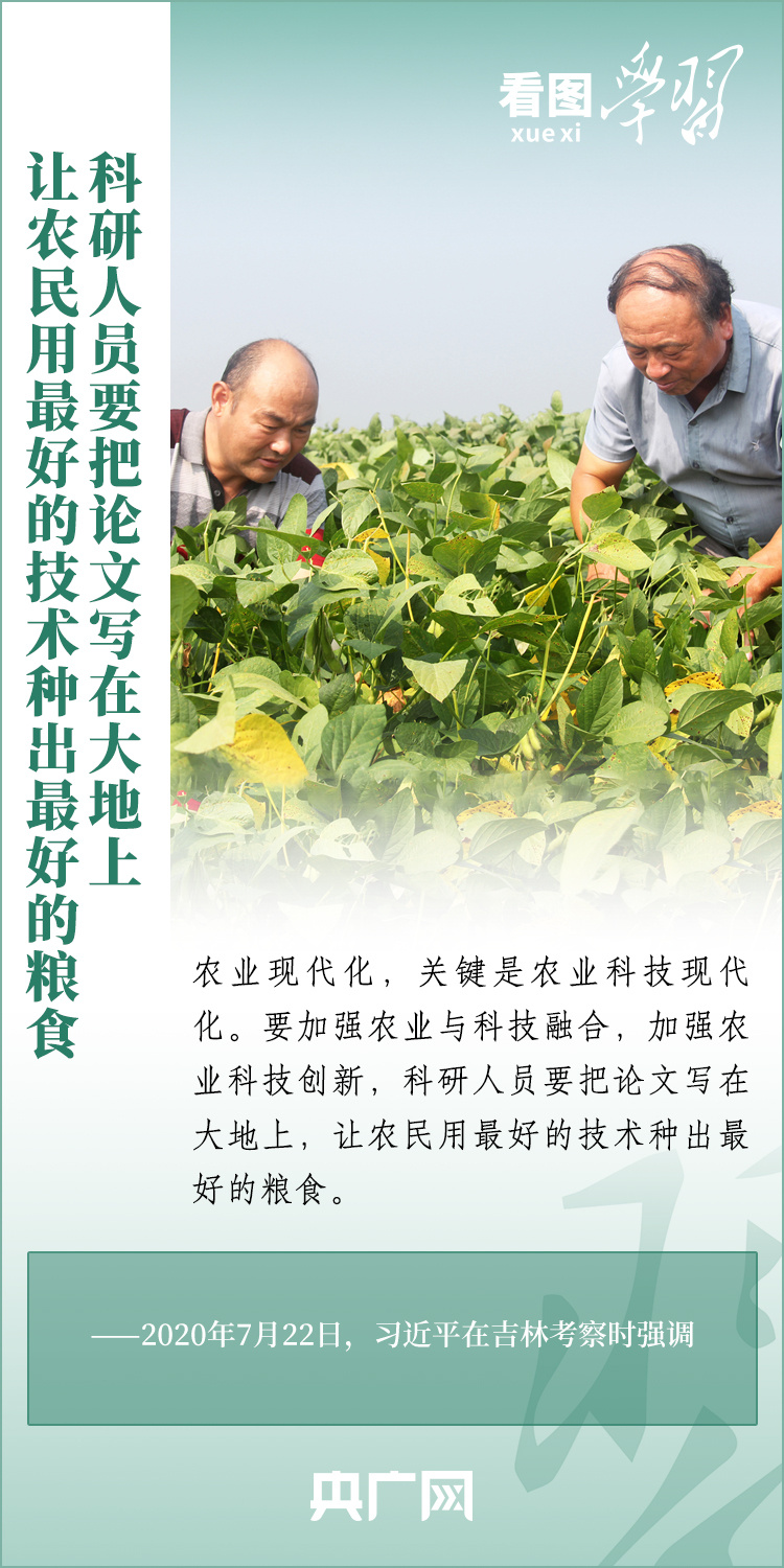 看圖學(xué)習(xí)丨推廣良田、良種、良法、良機(jī) 給農(nóng)業(yè)現(xiàn)代化插上科技的翅膀