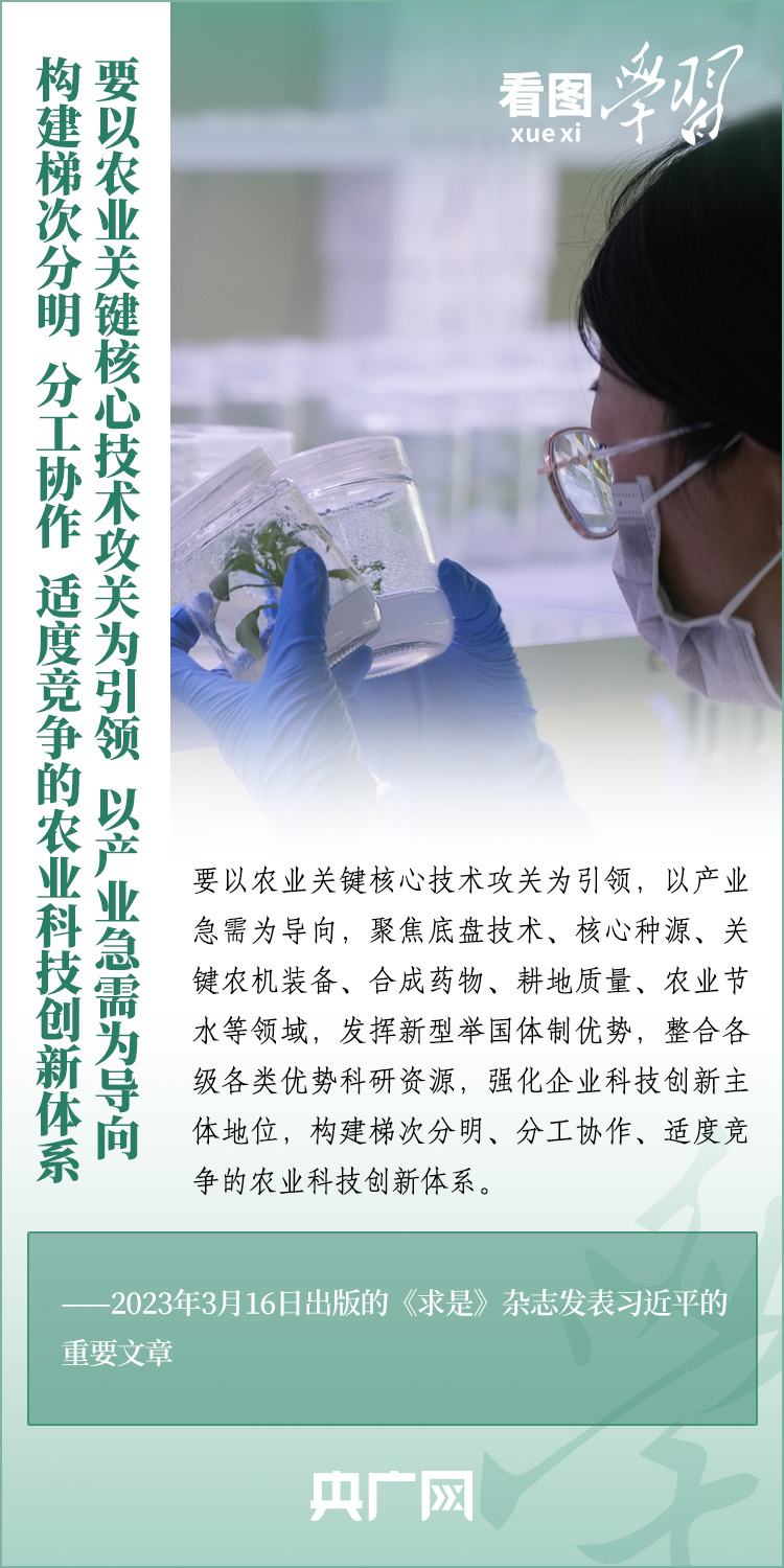看圖學(xué)習(xí)丨推廣良田、良種、良法、良機(jī) 給農(nóng)業(yè)現(xiàn)代化插上科技的翅膀