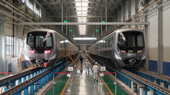 石家莊地鐵二號線列車。 中車齊車集團(tuán)石家莊公司供圖