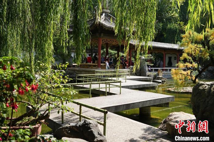 圖為西寧園林植物園秋日風景別有韻味。　馬銘言 攝