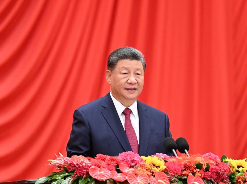 △2024年9月30日，慶祝中華人民共和國成立75周年招待會在北京人民大會堂隆重舉行。習(xí)近平總書記出席招待會并發(fā)表重要講話。
