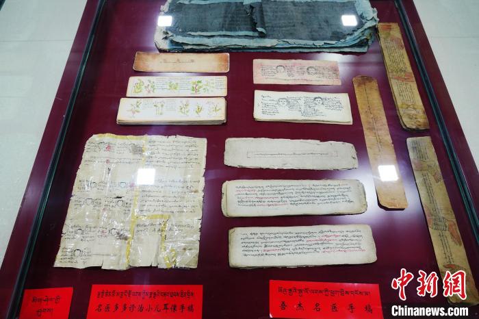 圖為藏醫(yī)古集文獻和藏醫(yī)臨床原始手稿?！●R銘言 攝
