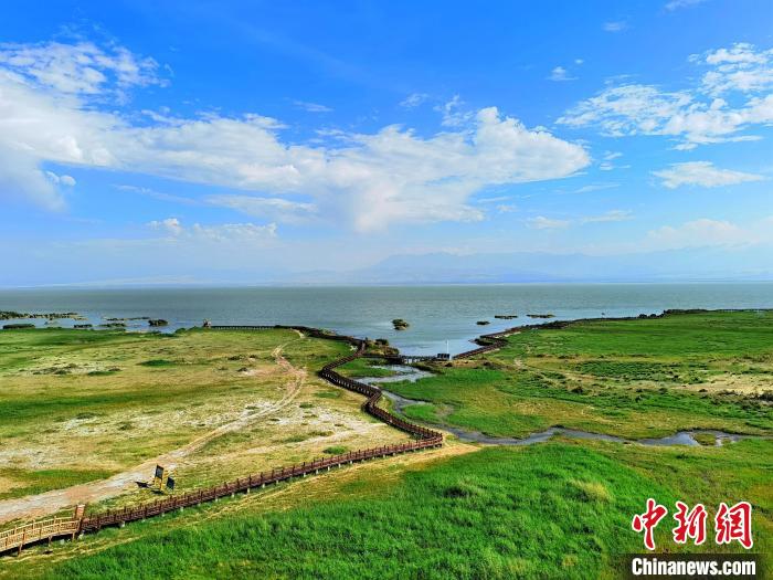 圖為航拍都蘭湖國家濕地公園?！∑钤鲚?攝