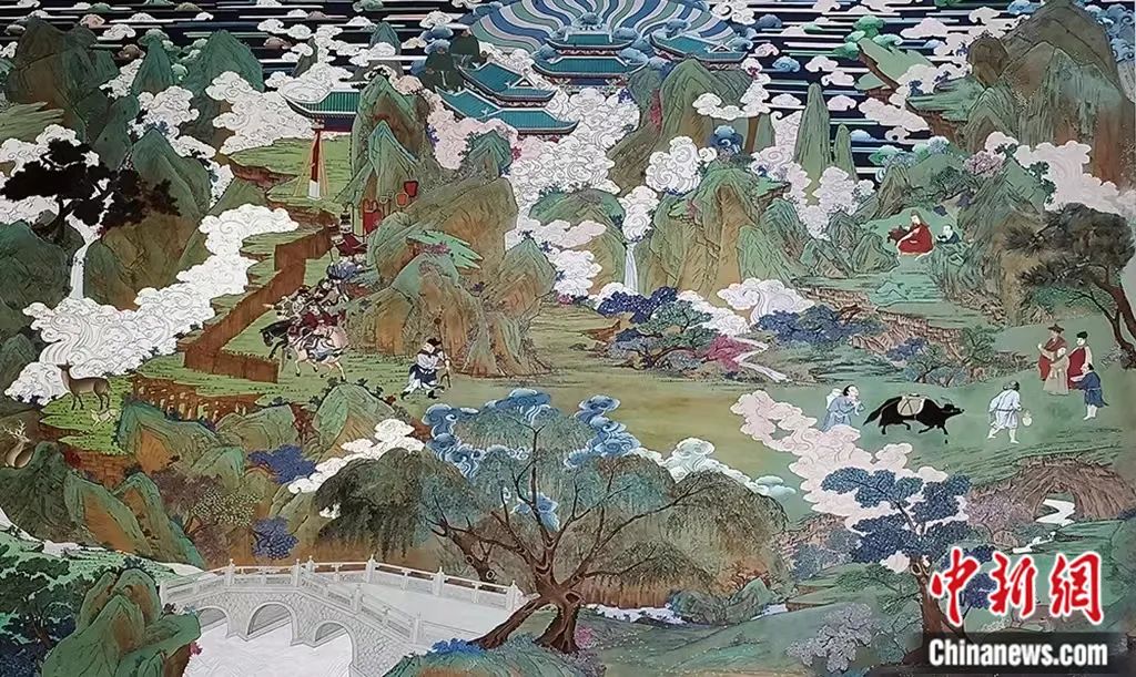 臨摹、補繪的青海瞿曇寺壁畫。受訪者 供圖