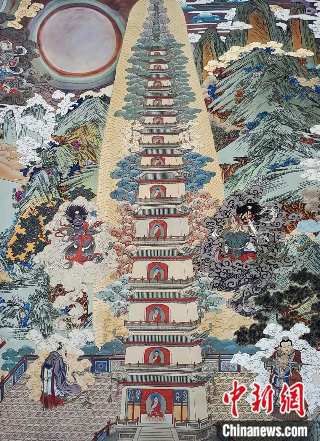 臨摹、補(bǔ)繪的青海瞿曇寺壁畫。受訪者 供圖