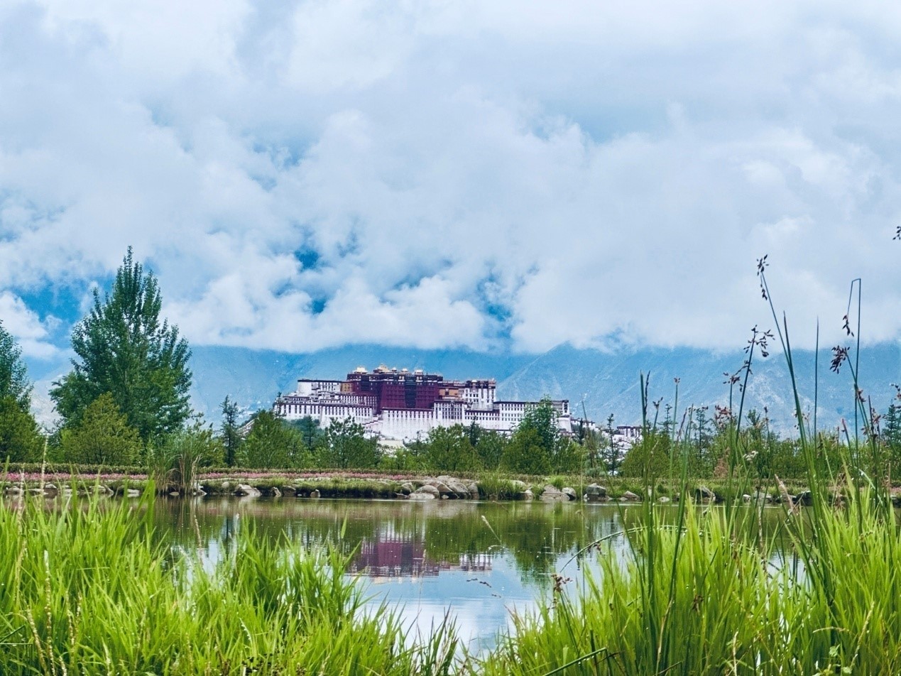 在南山公園遠眺布達拉宮。人民網(wǎng)記者 益西康珠攝